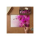 Pembe Orkide Çiçeği Tasarımı 240 Parça Ahşap Puzzle Ahşap Kutuda MP10650