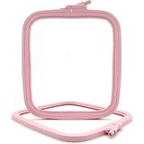 Pembe Orta (No:3) Plastik Kare Nakış Kasnağı, Çapraz Dikiş Çemberleri, Zımba Iğne Halkası - Çok Renkli