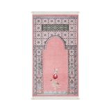Pembe Osmanlı Lale Desen Kabartmalı Özel Dokuma Seccade