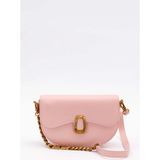 Pembe Oval Zincir Detaylı Omuz Çantası - 20 cm