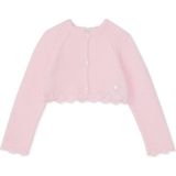 Pembe Pamuklu Düğmeli Kız Bebek Triko Hırka - 3 - 6 Ay