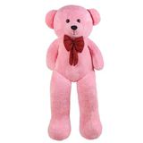 Pembe Papyonlu Dev Pelüş Ayıcık,Yumuşak ve Sevimli Büyük Boy Oyuncak Ayı,Sarılmalık Sevgiliye Hediye Ayıcık (130 cm Pembe)