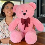Pembe Papyonlu Dev Pelüş Ayıcık,Yumuşak ve Sevimli, Sarılmalık Sevgiliye Hediye Ayıcık,Dev Ayı,Büyük Boy Ayı (80 cm Pembe)