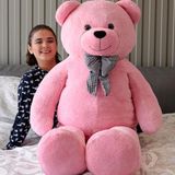 Pembe Papyonlu Dev Pelüş Papyonlu Ayı,Yumuşak ve Sevimli Büyük Boy Oyuncak,Sarılmalık,Papyonlu,Sevgiliye Hediye Ayıcık, (160 cm Pembe)