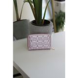 Pembe parlak kumaş yıldız desenli fermuarlı cüzdan