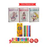 Pembe Pasaj Yetişkinler İçin Mandala Boyama Kitabı Büyükler İçin Mandala Terapi Seti 3 Kitap