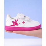 Pembe Peri Baskılı Kız Çocuk Spor Ayakkabı Sneaker - Beyaz - Fuşya