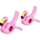 Pembe Plaj Havlusu Mandalı, 2'li Set, Güçlü Tutma Özellikli, Taşınabilir Havlu Klipsi - 0,25 gr