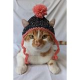 Pembe Ponponlu Kırçıllı Basic Bere Örgü Kedi Köpek Şapkası Evcil Hayvan Şapkası Pet Aksesuarları