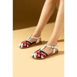 Pembe Potin Comfort Taban Tokalı Kadın Sandalet 51-825-24TOMMY - Beyaz