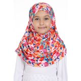 Pembe Pratik Hazır Geçmeli Genç Tesettür Bone Jakar Desenli Pileli Kendinden Boneli 2407_04