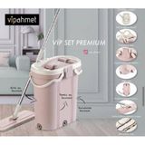 Pembe Premium Mop ve Temizlik Kova Seti, Kolay ve Hızlı Temizlik - Antrasit - Seçenek 1