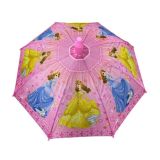 Pembe Prenses Baskılı Kız Çocuk Şemsiyesi, 8 Telli, Düdüklü, Açık 70 cm, Kapalı 86 cm