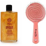 Pembe Pro Üç Boyutlu Oval Saç Fırçası 02 + Işıltılı Saç & Vücut Nemlendirici Yağ - 100 ml
