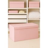 Pembe Puantiyeli Mega Boy Sert Karton Kutu Hurç 70X40X30 cm - Seçenek 1 - Ahşap - Bej