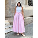 Pembe Puantiyeli Poplin Etek - S - M