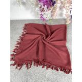 Pembe Püsküllü Yazma Eşarp – Pamuklu, Şık ve Rahat Kullanım - 100 x 100 cm