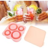 Pembe Quencher Silikon Kapaklı Buzluk, Silindir Buz Kalıbı 4 Gözlü Stanly 20OZ 30OZ 40OZ Bardak - Çok Renkli