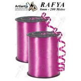 Pembe Rafya Şerit Kurdela 2 Adet 8Mm 200 Metre Rabant Rafya Renkli Hediye Paketleme İpi Kurdela Balon Bağlama Ponpon