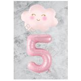 Pembe Rakam Bulut Folyo Balon Seti Yaş 5