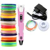 Pembe Renk 3D Pen Kalem Yazıcı ve 100 M Pla Filament 10 Renk x 10 M