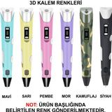 Pembe Renk 3D Pen Kalem Yazıcı ve 150 Metre Pla Filament (25 Renk x 6 Metre)
