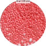 Pembe Renk 4 Mm Yaklaşık 220 Adet/20 Gram Cam Boncuk Oya Yazma Bileklik Ve Kolye