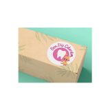 Pembe Renk Diş Çıkardım Sticker Diş Buğdayı Girl Baby Yuvarlak Mat Etiket 4 Cm (40 Adet)
