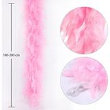 Pembe Renk Kabarık Kalın Otriş Boa Tüy 6 Cm Genişlik 180-200 Cm Uzunluk