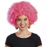 Pembe Renk Kıvırcık Afro Bonus Peruk (5047)