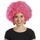 Pembe Renk Kıvırcık Afro Bonus Peruk (5224)