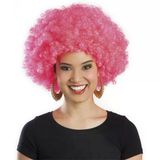 Pembe Renk Kıvırcık Afro Bonus Peruk P80697s9834