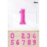 Pembe Renk Rakam Folyo Balon Pembe Yaş Balonu Sayı Balonlar 16 inç 40 cm