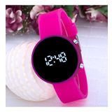 Pembe Renk Silikon Kordonlu Dijital Led Ekran Bayan Saat St-303589