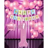 Pembe Renk Yıldız Folyo Balon Seti 1 Yaş