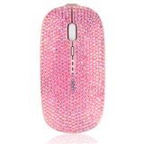 Pembe Renkli Bling Lüks Kristal Rhinestone 2.4G Kablosuz Fare Dizüstü Bilgisayar için, Kızlar için Sevimli Fare