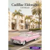 Pembe Renkli Cadillac Eldorado 1/24 Diecast Koleksiyon Maket Model Araba
