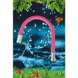 Pembe Renkli Oynar Başlıklı Spiral Musluk Başlığı Batarya Başlığı Dönebilir Boru Kubar