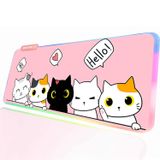 Pembe RGB Oyun Mouse Pad 31,5 x 12 İnç PC XL Büyük Genişletilmiş Parlayan Led Işıklı Havalı Mouse pad
