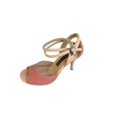 Pembe Rüya Dokulu Elegan Tango Dans Ve Salon Ayakkabısı 8,5 Cm 13 Pont Koni Model Topuk Kapalı