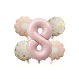 Pembe & Sarı Puantiyeli Ayçiçeği Folyo Balonlu Yaş Balon Set, 4564643