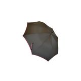 Pembe Şeritli Siyah Uzun Baston Şemsiye, Pongee Kumaş, Otomatik Açılım, Kauçuk Sap, 8 Panel, 103 cm Çap