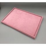 Pembe Sertex Kumaşı Takı Servis Kutusu ve Tablası, Şık ve Kullanışlı Tasarım - Ahşap