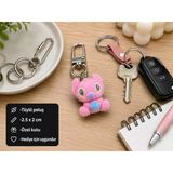 Pembe Sevimli Yaratık Charm Anahtarlık Peluş Çanta Süsü Hediyelik Aksesuar