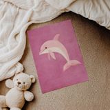 Pembe Sevimli Yunus Çocuk Odası Duvar Posteri Çerçeveli Tablo Duvar Dekorasyonu - 30 x 40 - Çerçevesiz Poster