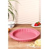 Pembe Silikon Tart Kalıbı, Pratik ve Şık Mutfak Gereciği - Seçenek 1 - Ahşap - Bej