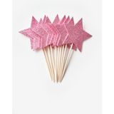 Pembe Simli 10'lu Yıldız Kürdan Set