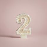 Pembe Simli Pasta Mumu Doğum günü mum 1 yaş (2)