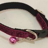 PEMBE SİMLİ ŞERİTLİ 1 CM KİLİT TOKALI KLASİK KEDİ TASMASI