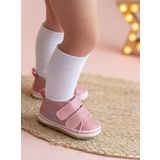 Pembe Simli Yıldızlı Kız Bebek Cırt Cırtlı Patik Yürüme Öcesi-g-2356